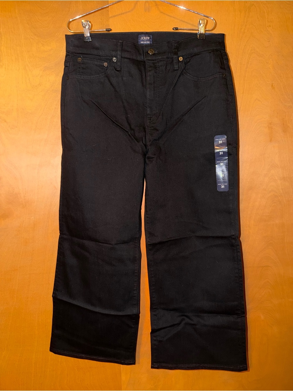 J. Crew Black Wide-Leg Crop Jeans